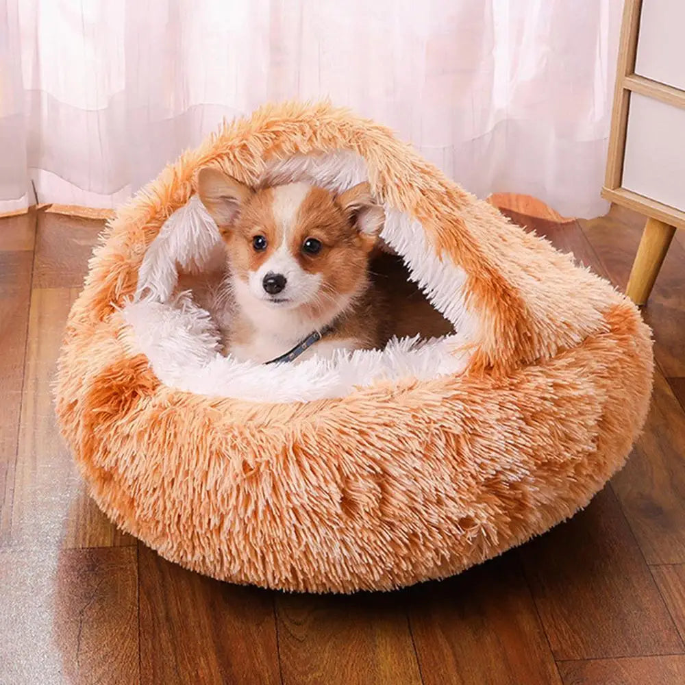 Dog in Yellow Soft lush Pet Bed