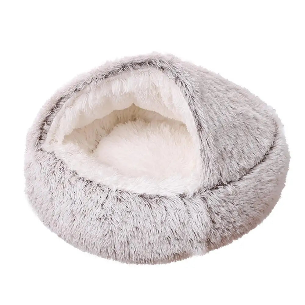 Gray Soft Plush Pet Bed 